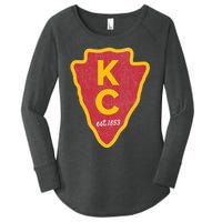 Kc Red Original Red Kansas City Women's Perfect Tri Tunic Long Sleeve Shirt