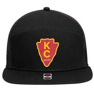 Kc Red Original Red Kansas City Kc Unique Est 1853 Kc Local 7 Panel Mesh Trucker Snapback Hat