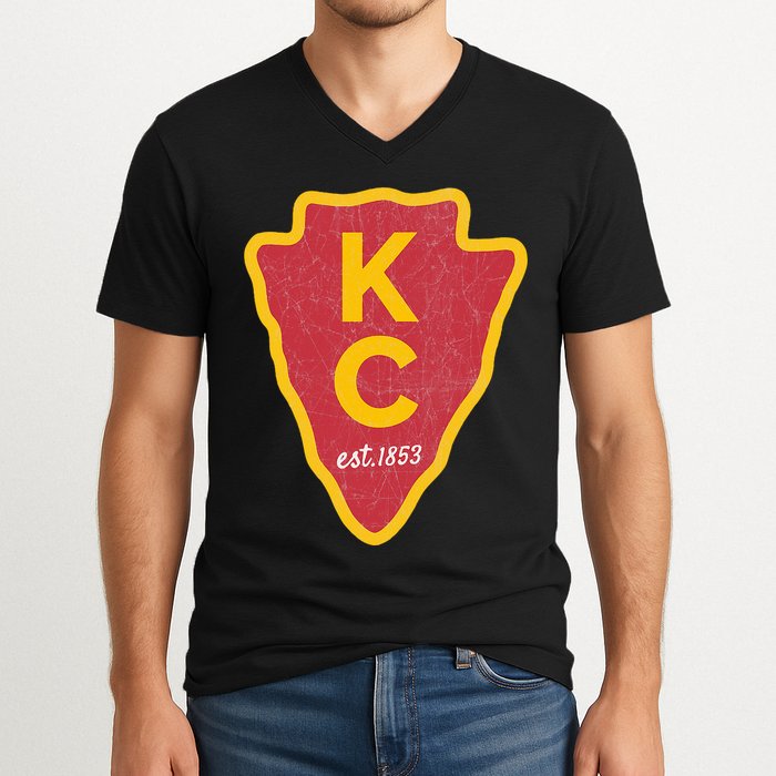 Kc Red Original Red Kansas City Kc Unique Est 1853 Kc Local V-Neck T-Shirt