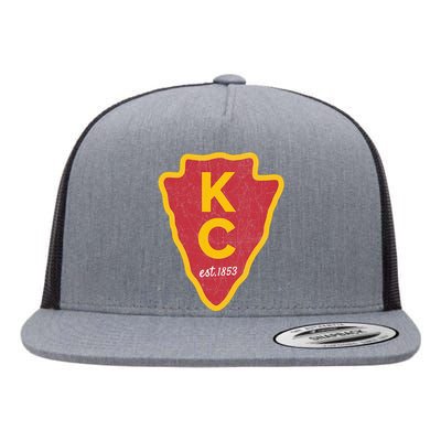 Kc Red Original Red Kansas City Kc Unique Est 1853 Kc Local Flat Bill Trucker Hat