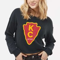 Kc Red Original Red Kansas City Kc Unique Est 1853 Kc Local Cropped Pullover Crew