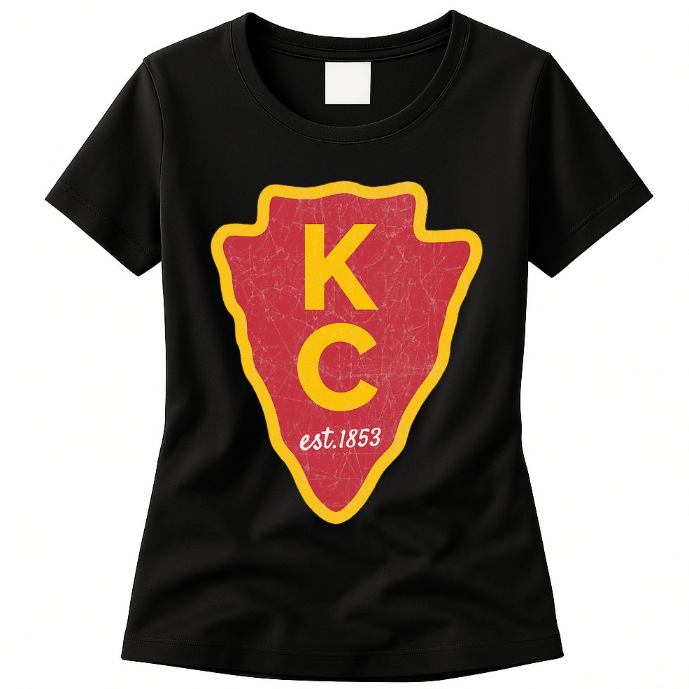 Kc Red Original Red Kansas City Kc Unique Est 1853 Kc Local Womens T-Shirt