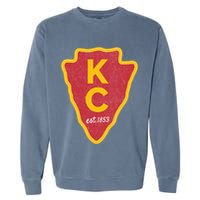 Kc Red Original Red Kansas City Kc Unique Est 1853 Kc Local Garment-Dyed Sweatshirt