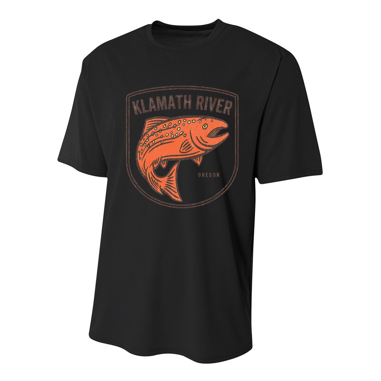 Klamath River Oregon OR Salmon Fishing Vintage Retro Youth Performance Sprint T-Shirt