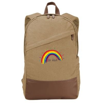 Kindness Rainbow Positive Message Be Kind Cotton Canvas Backpack