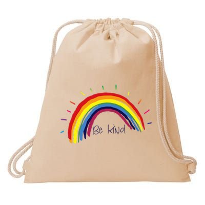 Kindness Rainbow Positive Message Be Kind Drawstring Bag