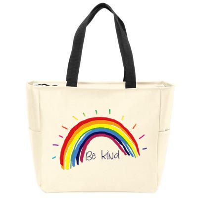 Kindness Rainbow Positive Message Be Kind Zip Tote Bag