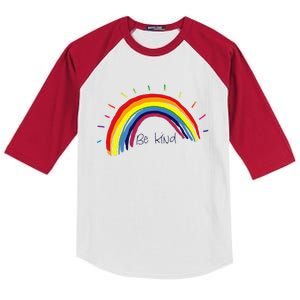 Kindness Rainbow Positive Message Be Kind Kids Colorblock Raglan Jersey