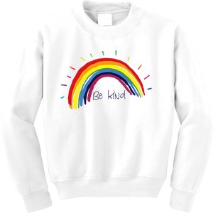 Kindness Rainbow Positive Message Be Kind Kids Sweatshirt