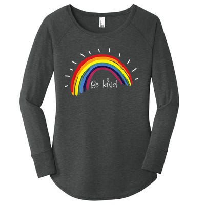 Kindness Rainbow Positive Message Be Kind Women's Perfect Tri Tunic Long Sleeve Shirt