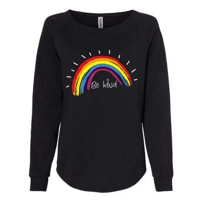 Kindness Rainbow Positive Message Be Kind Womens California Wash Sweatshirt