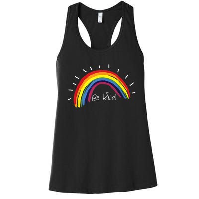 Kindness Rainbow Positive Message Be Kind Women's Racerback Tank