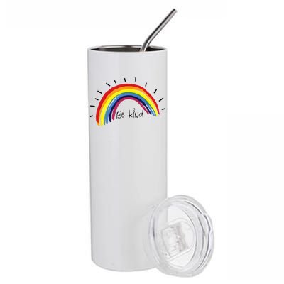 Kindness Rainbow Positive Message Be Kind Stainless Steel Tumbler