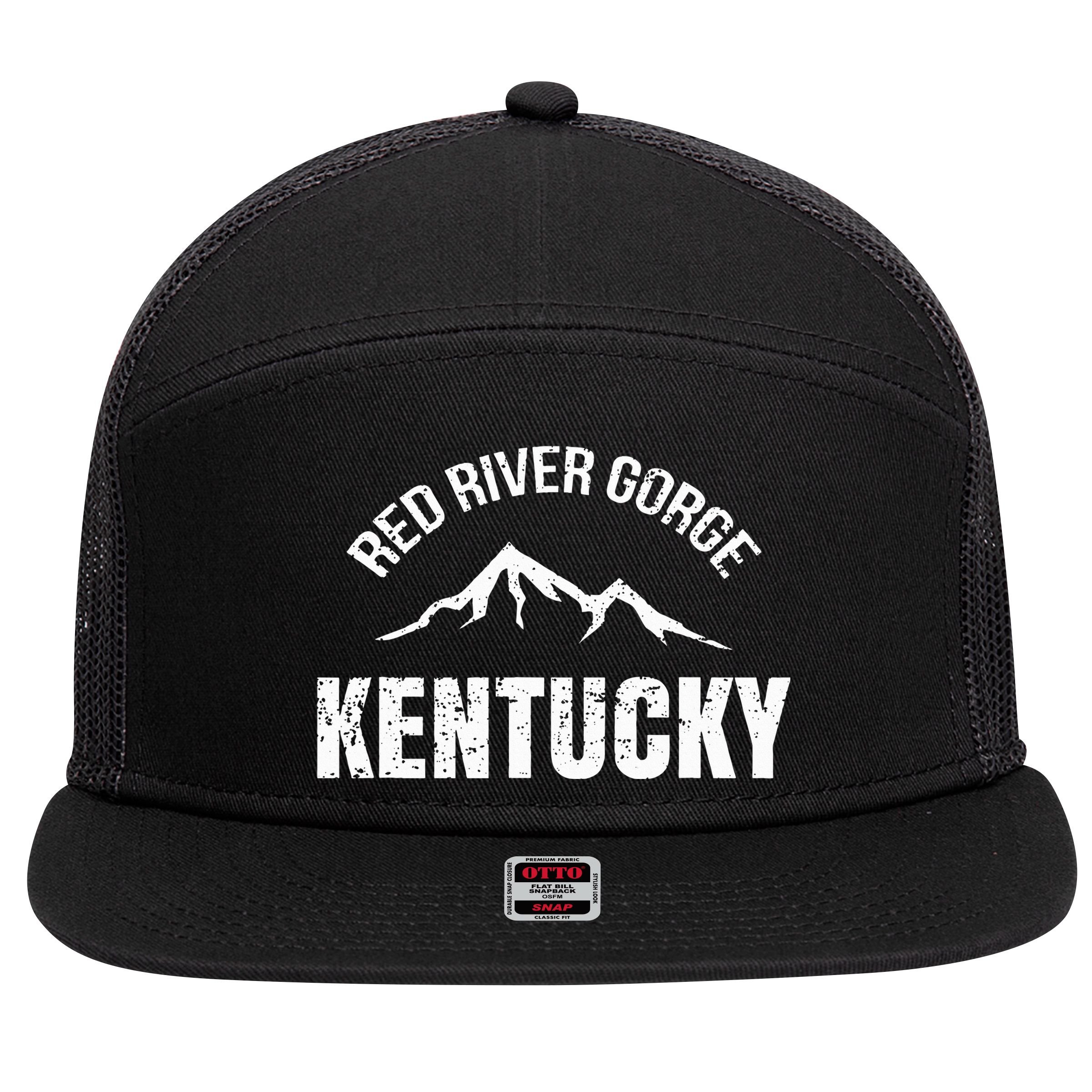 Kentucky Red River Gorge Canyon Daniel Boone 7 Panel Mesh Trucker Snapback Hat