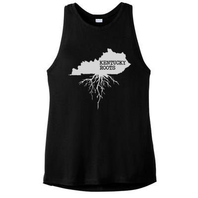 Kentucky Roots State Of Kentucky Map Ladies PosiCharge Tri-Blend Wicking Tank