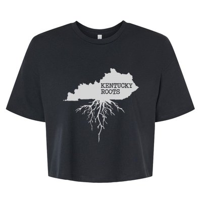 Kentucky Roots State Of Kentucky Map Bella+Canvas Jersey Crop Tee