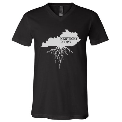 Kentucky Roots State Of Kentucky Map V-Neck T-Shirt