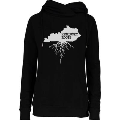 Kentucky Roots State Of Kentucky Map Womens Funnel Neck Pullover Hood