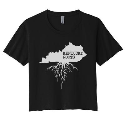 Kentucky Roots State Of Kentucky Map Women's Crop Top Tee