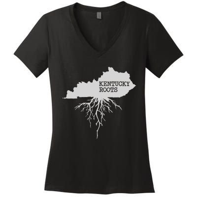 Kentucky Roots State Of Kentucky Map Women's V-Neck T-Shirt