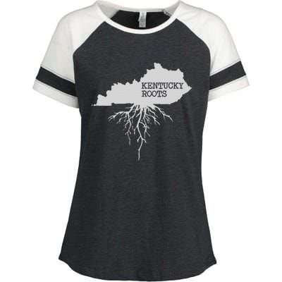 Kentucky Roots State Of Kentucky Map Enza Ladies Jersey Colorblock Tee