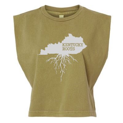 Kentucky Roots State Of Kentucky Map Garment-Dyed Women's Muscle Tee