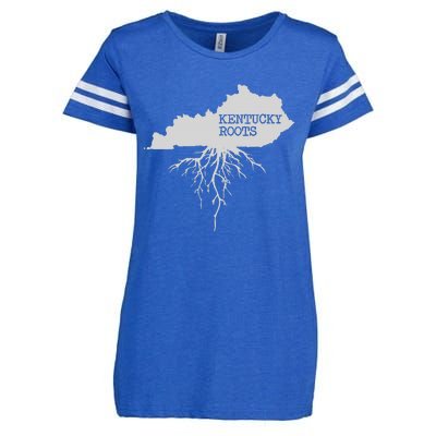 Kentucky Roots State Of Kentucky Map Enza Ladies Jersey Football T-Shirt