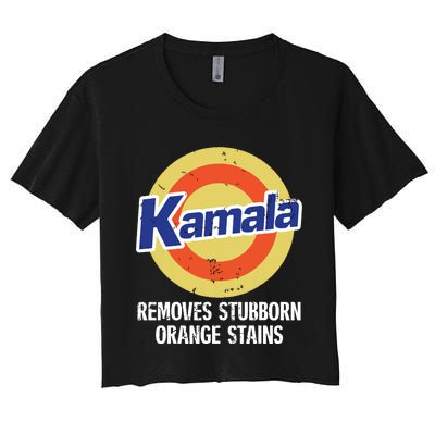 Kamala Removes Stubborn Orange Stains Kamala Harris 2024 Women's Crop Top Tee