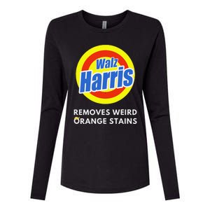 Kamala Removes Stubborn Orange Stains Harris Walz Waltz Womens Cotton Relaxed Long Sleeve T-Shirt