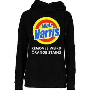 Kamala Removes Stubborn Orange Stains Harris Walz Waltz Womens Funnel Neck Pullover Hood