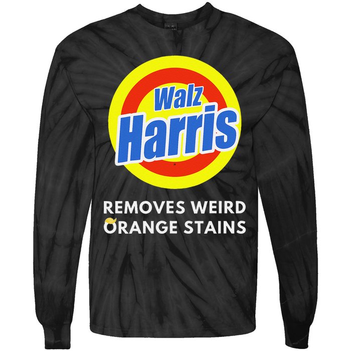 Kamala Removes Stubborn Orange Stains Harris Walz Waltz Tie-Dye Long Sleeve Shirt