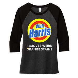 Kamala Removes Stubborn Orange Stains Harris Walz Waltz Women's Tri-Blend 3/4-Sleeve Raglan Shirt