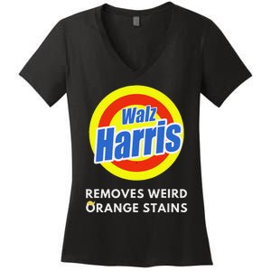 Kamala Removes Stubborn Orange Stains Harris Walz Waltz Women's V-Neck T-Shirt