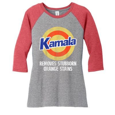 Kamala Removes Stubborn Orange Stains Kamala Harris 2024 Women's Tri-Blend 3/4-Sleeve Raglan Shirt