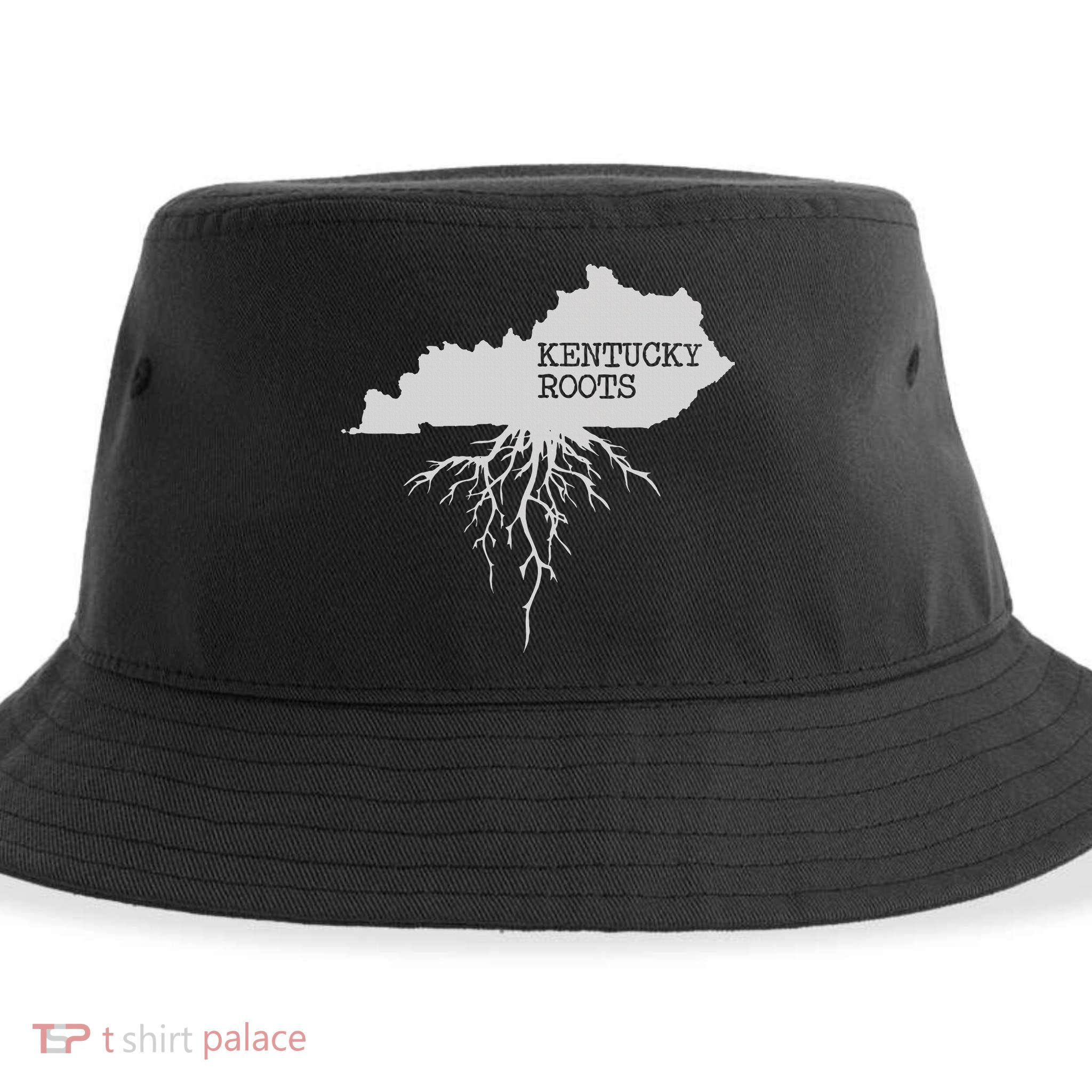 Kentucky Roots State Of Kentucky Map Sustainable Bucket Hat