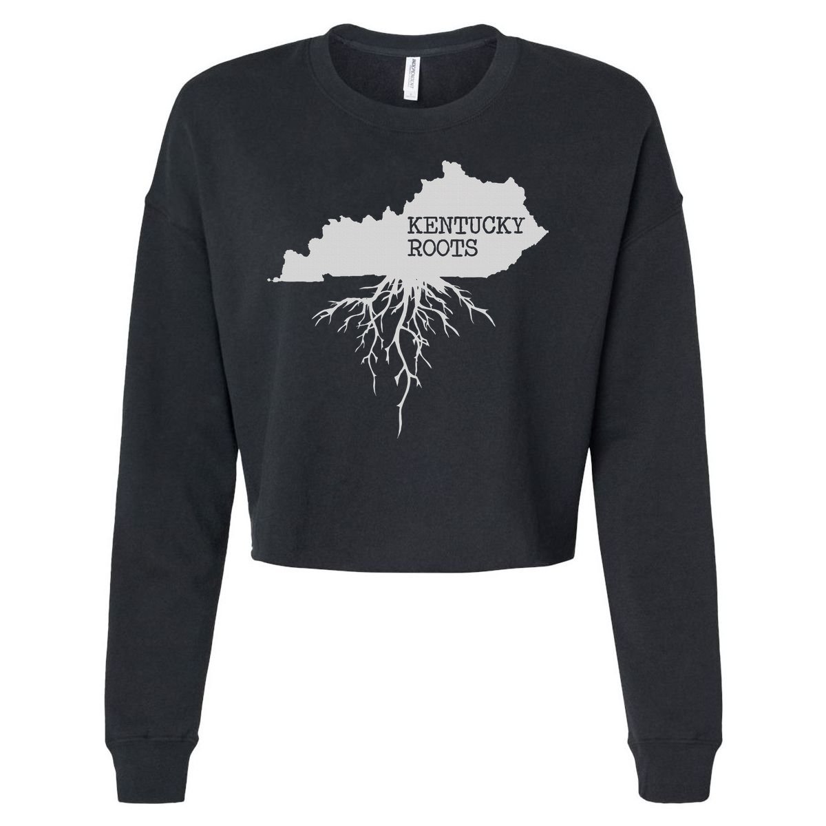 Kentucky Roots State Of Kentucky Map Cropped Pullover Crew