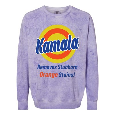 Kamala Removes Stubborn Orange Stains Colorblast Crewneck Sweatshirt