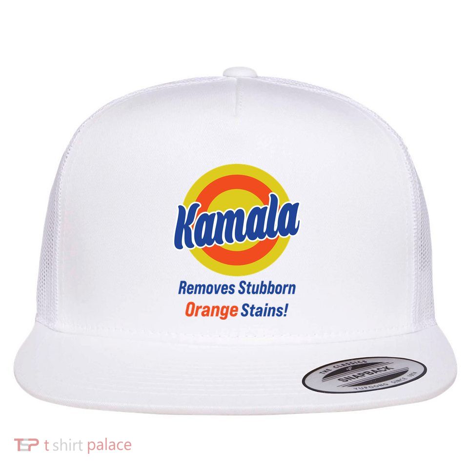 Kamala Removes Stubborn Orange Stains Flat Bill Trucker Hat