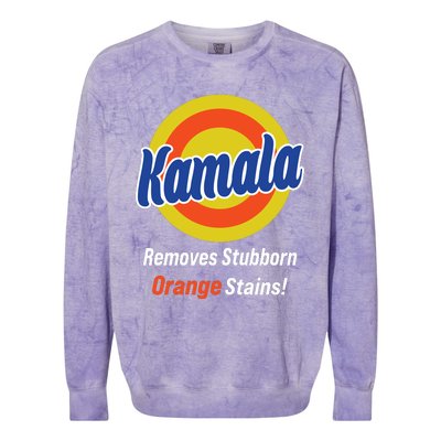 Kamala Removes Stubborn Orange Stains Colorblast Crewneck Sweatshirt