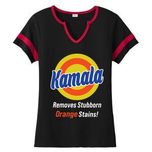 Kamala Removes Stubborn Orange Stains Ladies Halftime Notch Neck Tee