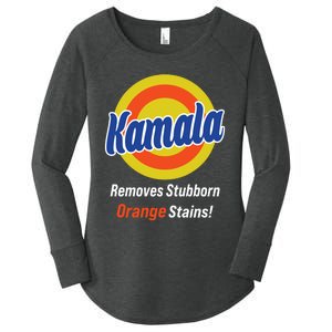 Kamala Removes Stubborn Orange Stains Women's Perfect Tri Tunic Long Sleeve Shirt