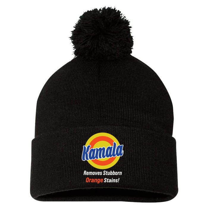 Kamala Removes Stubborn Orange Stains Pom Pom 12in Knit Beanie