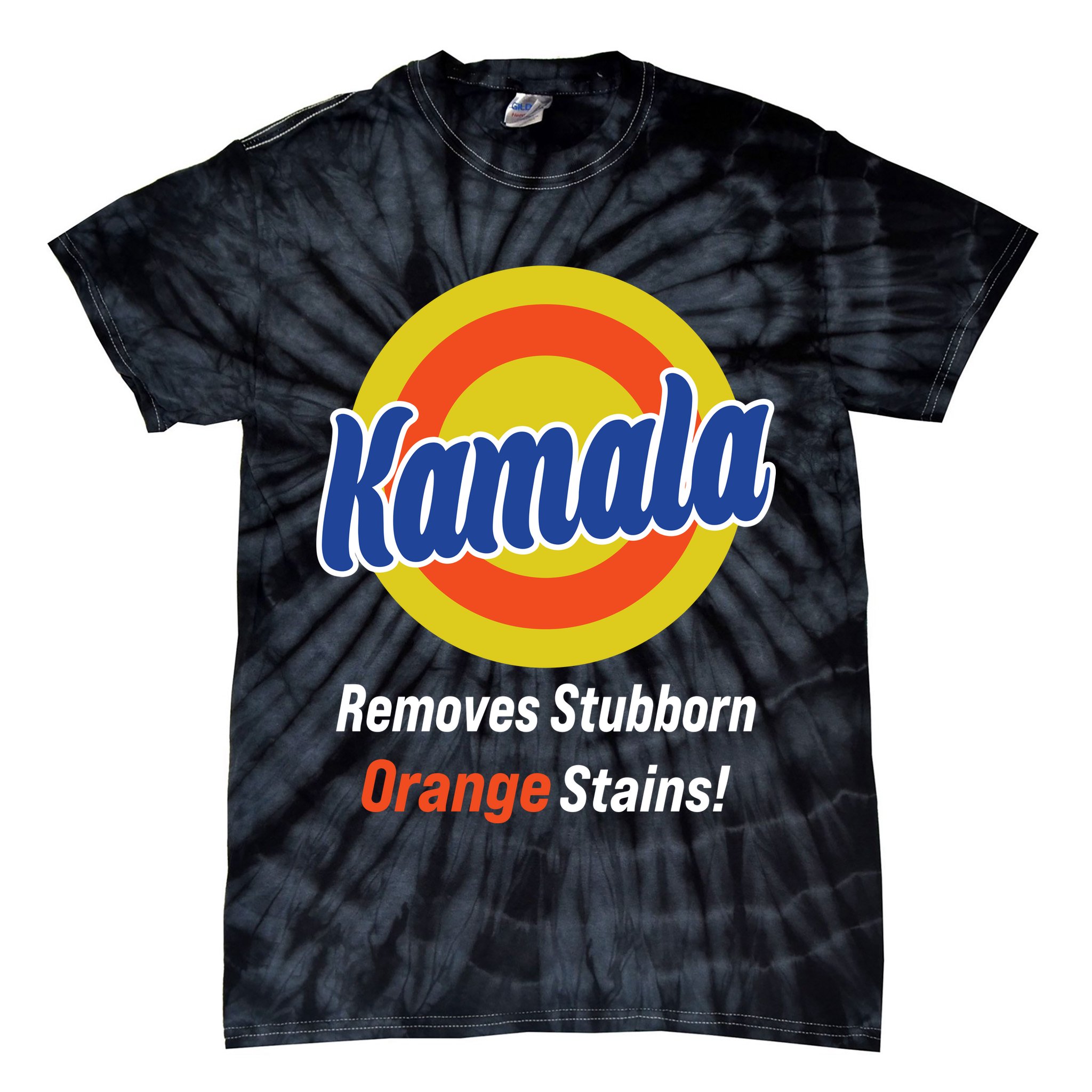 Kamala Removes Stubborn Orange Stains Tie-Dye T-Shirt
