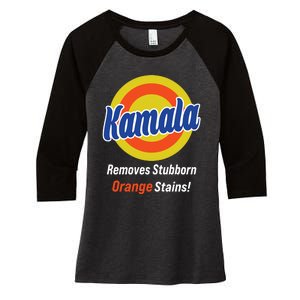 Kamala Removes Stubborn Orange Stains Women's Tri-Blend 3/4-Sleeve Raglan Shirt