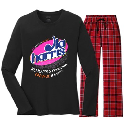 Kamala Removes Stubborn Orange Stains Women's Long Sleeve Flannel Pajama Set 