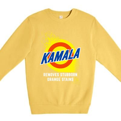 Kamala Removes Stubborn Orange Stains Cleaning Funny Gift Premium Crewneck Sweatshirt