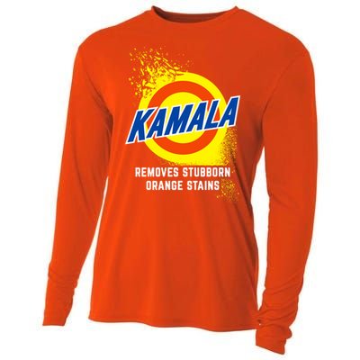 Kamala Removes Stubborn Orange Stains Cleaning Funny Gift Cooling Performance Long Sleeve Crew