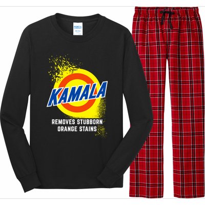 Kamala Removes Stubborn Orange Stains Cleaning Funny Gift Long Sleeve Pajama Set