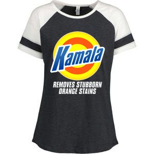 Kamala Removes Stubborn Orange Stains Vote Kamala Harris 2024 Enza Ladies Jersey Colorblock Tee