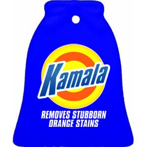 Kamala Removes Stubborn Orange Stains Vote Kamala Harris 2024 Ceramic Bell Ornament